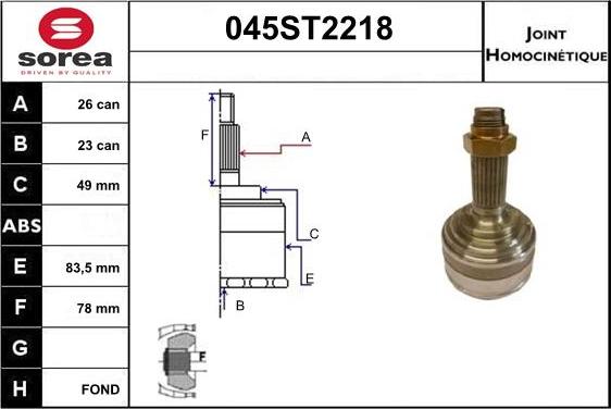 STARTCAR 045ST2218 - Jeu de joints, arbre de transmission droxauto.com