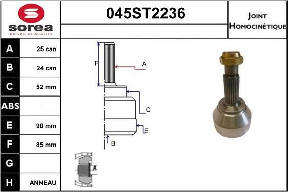 STARTCAR 045ST2236 - Jeu de joints, arbre de transmission droxauto.com