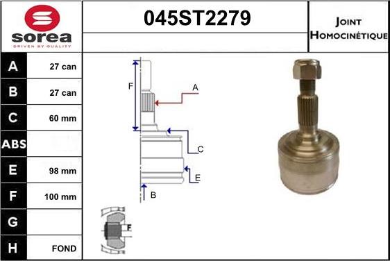 STARTCAR 045ST2279 - Jeu de joints, arbre de transmission droxauto.com