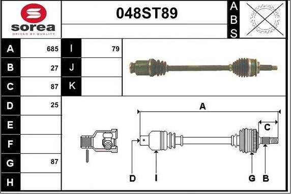 STARTCAR 048ST89 - Arbre de transmission droxauto.com