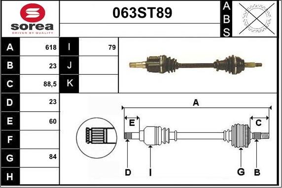 STARTCAR 063ST89 - Arbre de transmission droxauto.com