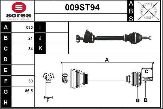 STARTCAR 009ST94 - Arbre de transmission droxauto.com