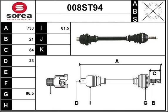 STARTCAR 008ST94 - Arbre de transmission droxauto.com