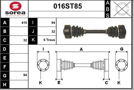STARTCAR 016ST85 - Arbre de transmission droxauto.com