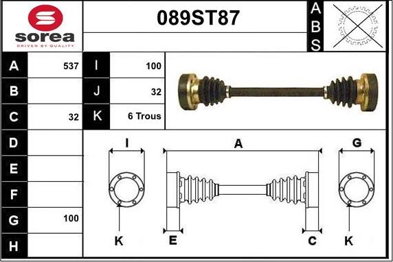 STARTCAR 089ST87 - Arbre de transmission droxauto.com