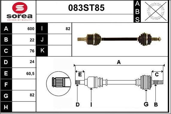 STARTCAR 083ST85 - Arbre de transmission droxauto.com