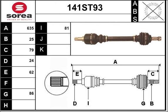 STARTCAR 141ST93 - Arbre de transmission droxauto.com