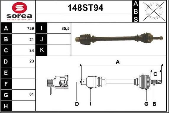 STARTCAR 148ST94 - Arbre de transmission droxauto.com