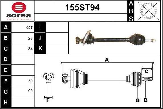 STARTCAR 155ST94 - Arbre de transmission droxauto.com