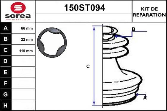 STARTCAR 150ST094 - Joint-soufflet, arbre de commande droxauto.com