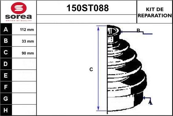 STARTCAR 150ST088 - Joint-soufflet, arbre de commande droxauto.com