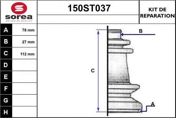 STARTCAR 150ST037 - Joint-soufflet, arbre de commande droxauto.com