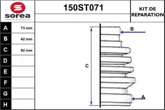 STARTCAR 150ST071 - Joint-soufflet, arbre de commande droxauto.com