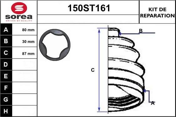 STARTCAR 150ST161 - Joint-soufflet, arbre de commande droxauto.com