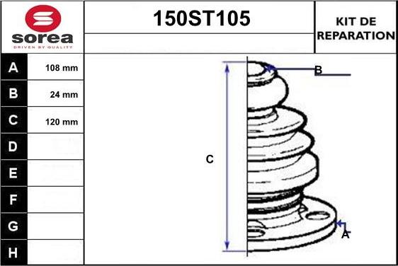 STARTCAR 150ST105 - Joint-soufflet, arbre de commande droxauto.com