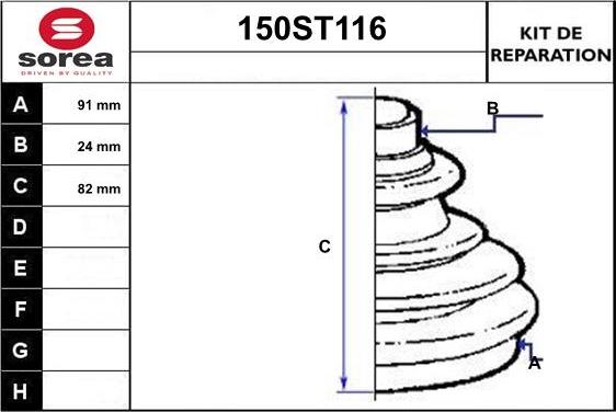 STARTCAR 150ST116 - Joint-soufflet, arbre de commande droxauto.com