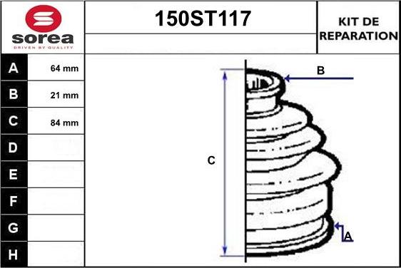 STARTCAR 150ST117 - Joint-soufflet, arbre de commande droxauto.com