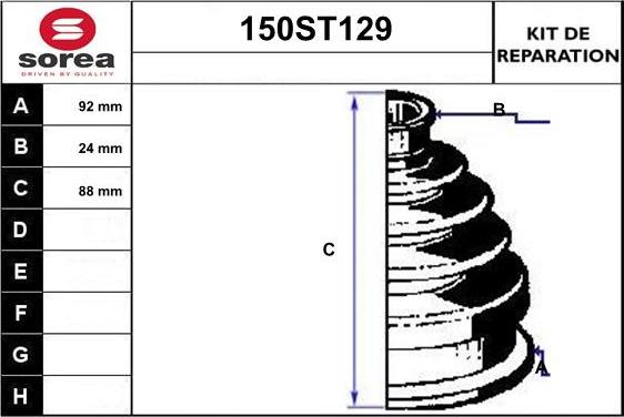 STARTCAR 150ST129 - Joint-soufflet, arbre de commande droxauto.com