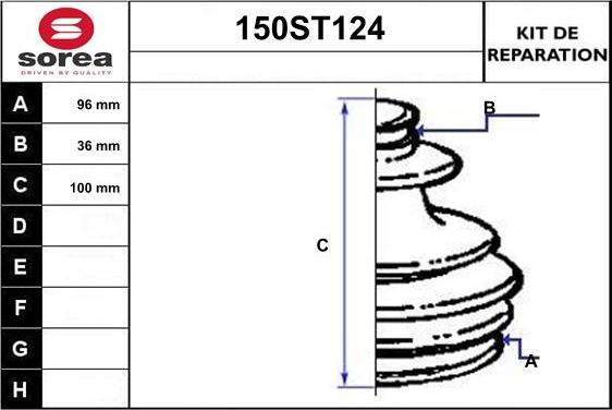 STARTCAR 150ST124 - Joint-soufflet, arbre de commande droxauto.com