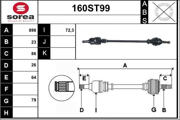 STARTCAR 160ST99 - Arbre de transmission droxauto.com