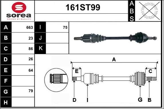 STARTCAR 161ST99 - Arbre de transmission droxauto.com