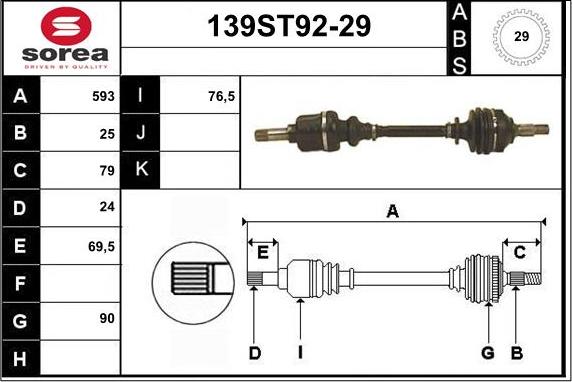 STARTCAR 139ST92-29 - Arbre de transmission droxauto.com