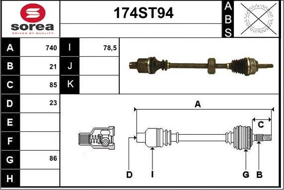 STARTCAR 174ST94 - Arbre de transmission droxauto.com