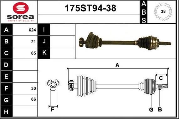 STARTCAR 175ST94-38 - Arbre de transmission droxauto.com