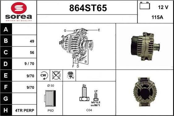 STARTCAR 864ST65 - Alternateur droxauto.com