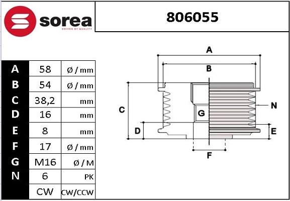 STARTCAR 806055 - Poulie, alternateur droxauto.com