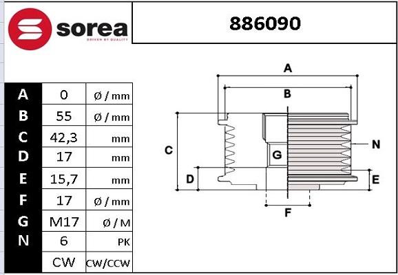 STARTCAR 886090 - Poulie, alternateur droxauto.com