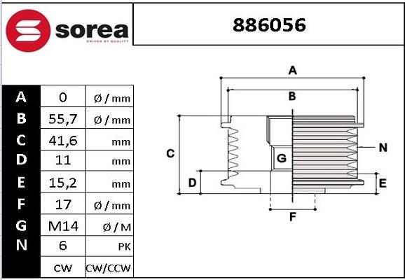 STARTCAR 886056 - Poulie, alternateur droxauto.com