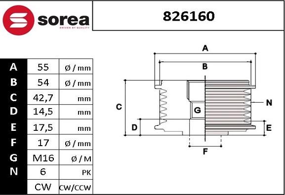 STARTCAR 826160 - Poulie, alternateur droxauto.com