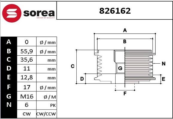 STARTCAR 826162 - Poulie, alternateur droxauto.com