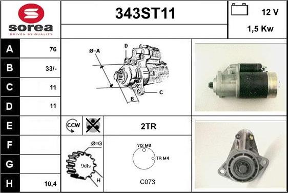 STARTCAR 343ST11 - Démarreur droxauto.com