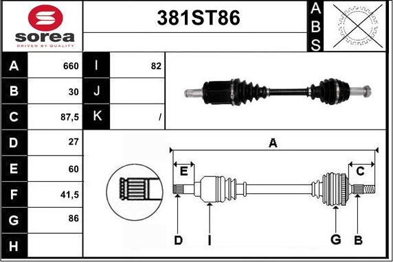 STARTCAR 381ST86 - Arbre de transmission droxauto.com