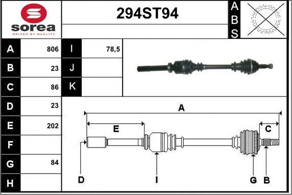 STARTCAR 294ST94 - Arbre de transmission droxauto.com