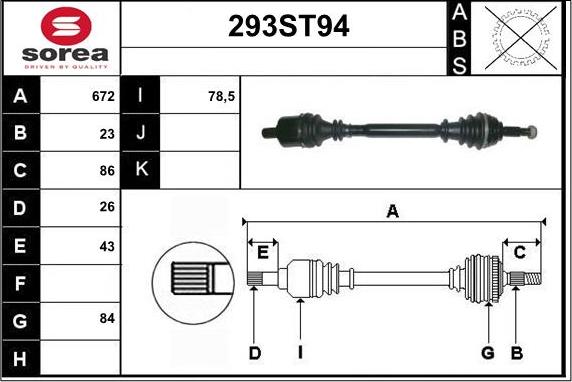 STARTCAR 293ST94 - Arbre de transmission droxauto.com