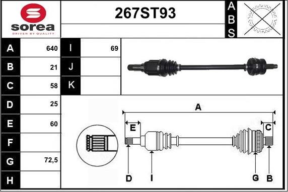 STARTCAR 267ST93 - Arbre de transmission droxauto.com