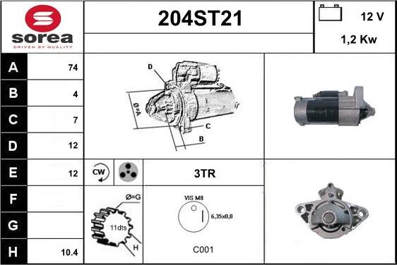 STARTCAR 204ST21 - Démarreur droxauto.com