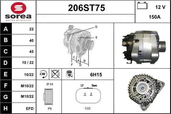 STARTCAR 206ST75 - Alternateur droxauto.com