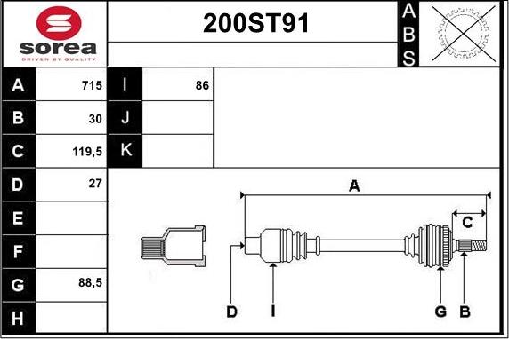 STARTCAR 200ST91 - Arbre de transmission droxauto.com
