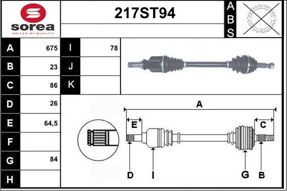 STARTCAR 217ST94 - Arbre de transmission droxauto.com