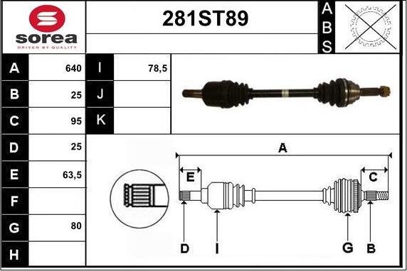 STARTCAR 281ST89 - Arbre de transmission droxauto.com