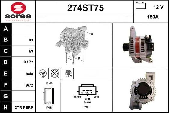 STARTCAR 274ST75 - Alternateur droxauto.com