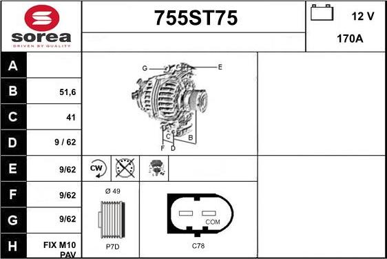 STARTCAR 755ST75 - Alternateur droxauto.com