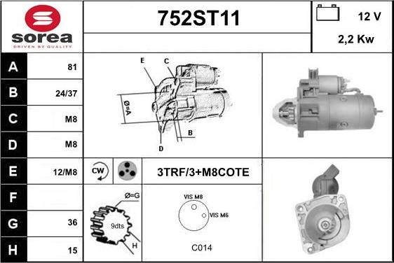 STARTCAR 752ST11 - Démarreur droxauto.com