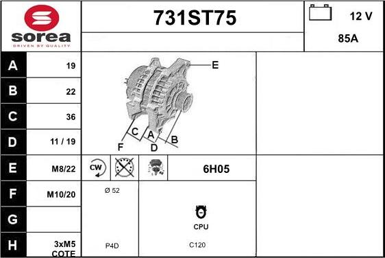 STARTCAR 731ST75 - Alternateur droxauto.com
