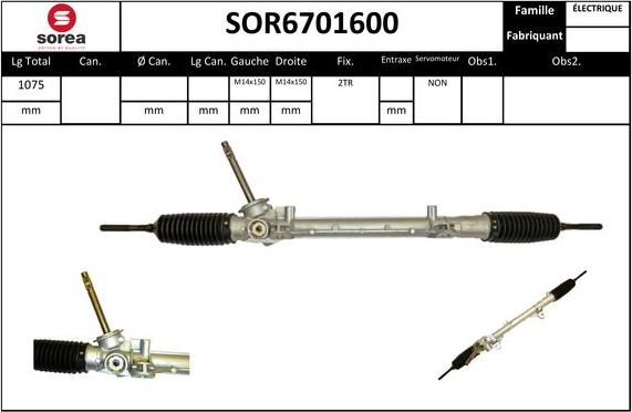 STARTCAR SOR6701600 - Crémaillière de direction droxauto.com