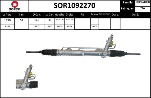 STARTCAR SOR1092270 - Crémaillière de direction droxauto.com